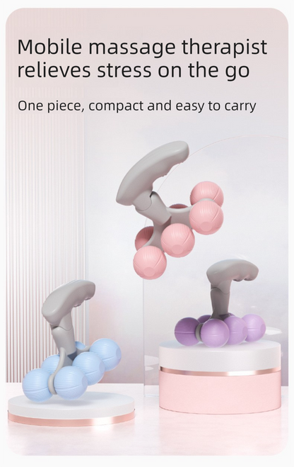 Purple Portable 6-Wheel Massage Roller - Quiet, Compact Muscle Relief Tool for Neck, Back, Legs & Shoulders V888-ELOSUNG36974