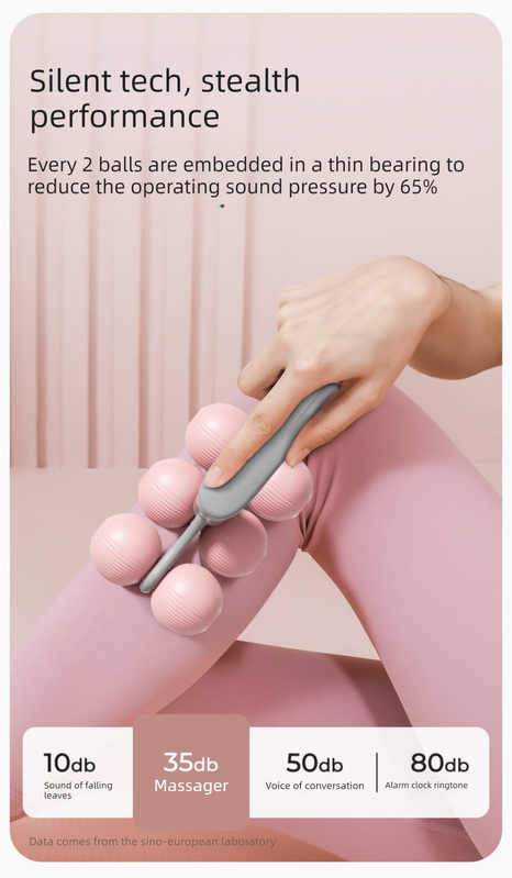 Purple Portable 6-Wheel Massage Roller - Quiet, Compact Muscle Relief Tool for Neck, Back, Legs & Shoulders V888-ELOSUNG36974