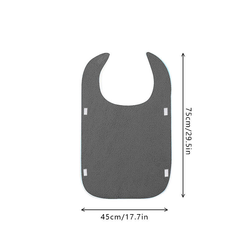 Grey Anti-Stain Feeding Apron with Pocket - Adjustable Care Bib for Elderly & Disabled Adults (2-Pack) V888-ELOSUNG36979