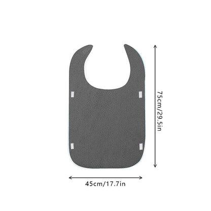 Grey Anti-Stain Feeding Apron with Pocket - Adjustable Care Bib for Elderly & Disabled Adults (2-Pack) V888-ELOSUNG36979
