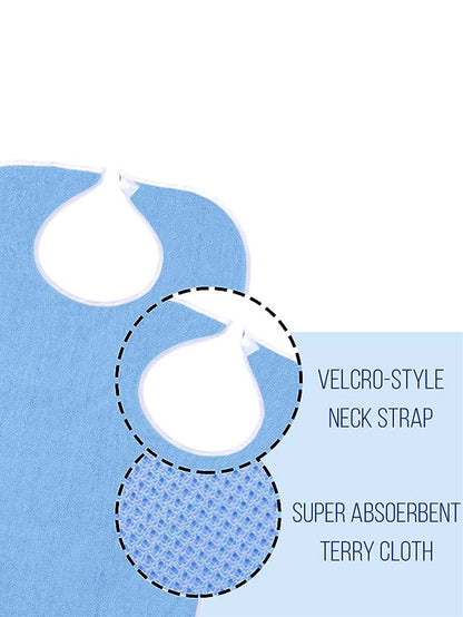 Grey Anti-Stain Feeding Apron with Pocket - Adjustable Care Bib for Elderly & Disabled Adults (2-Pack) V888-ELOSUNG36979