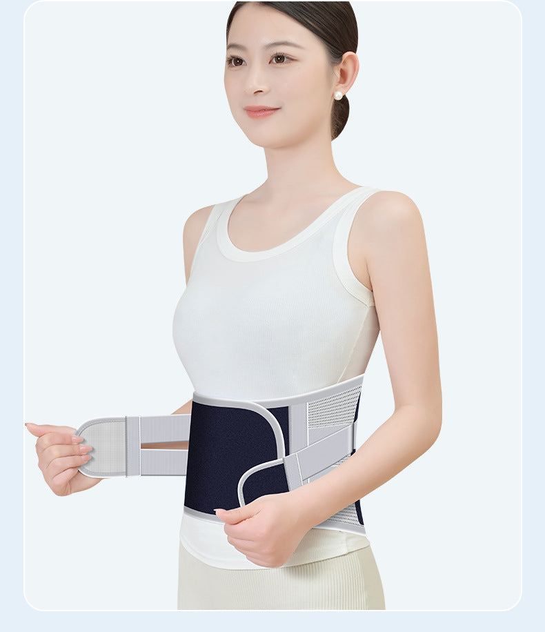 Size XXL Grey Wide Breathable Lumbar Support Belt - Adjustable Back Brace for Pain Relief & Posture Correction V888-ELOSUNG36997