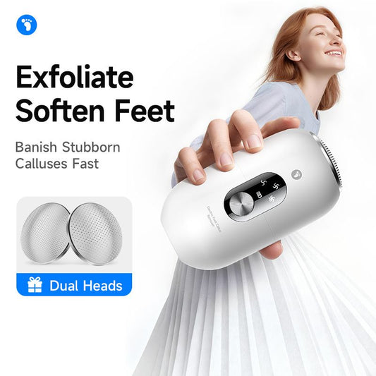 Black 2-in-1 Electric Foot Care Device - Cordless Callus Remover & Skin Polisher with Dual Heads V888-ELOSUNG36999