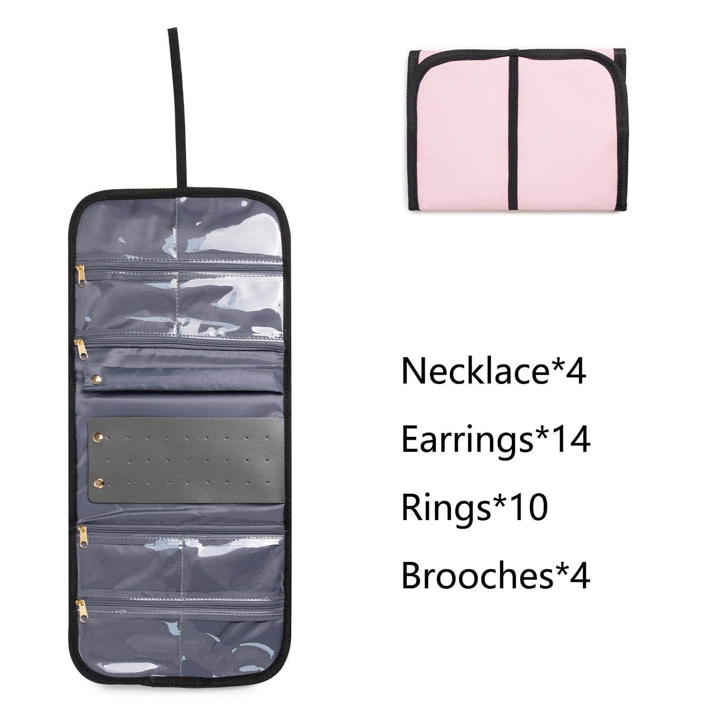 Large Capacity Travel Makeup Backpack with 5 Removable Organizer Cases & Jewelry Roll(pink) V888-ELOSUNG37003