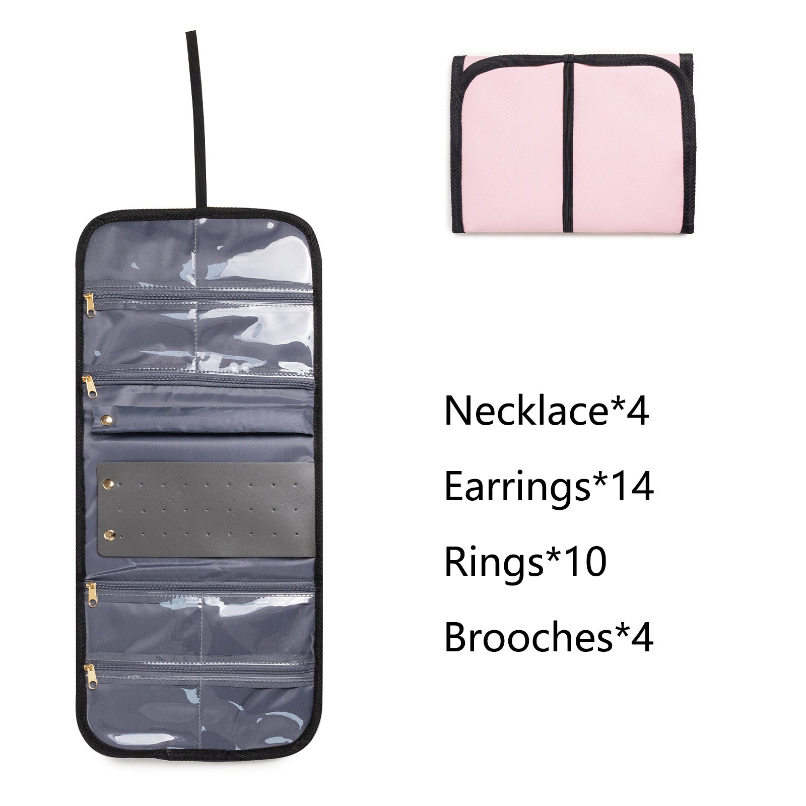 Large Capacity Travel Makeup Backpack with 5 Removable Organizer Cases & Jewelry Roll(pink) V888-ELOSUNG37003