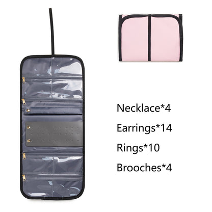 Large Capacity Travel Makeup Backpack with 5 Removable Organizer Cases & Jewelry Roll(pink) V888-ELOSUNG37003