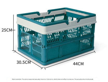 Large Collapsible Storage Basket with Handles - Portable Folding Crate for Shopping, Picnics & Car V888-ELOSUNG37006