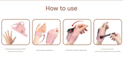 2pc Multi-Functional Silicone Makeup Artist Wristband - Wearable Palette, Brush Holder & Cleaner(Purple) V888-ELOSUNG37007