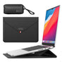 3-in-1 PU Leather Laptop Sleeve with Stand & Mouse Pad + Accessory Pouch(black) V888-ELOSUNG37011