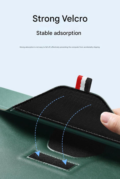 3-in-1 PU Leather Laptop Sleeve with Stand & Mouse Pad + Accessory Pouch(black) V888-ELOSUNG37011