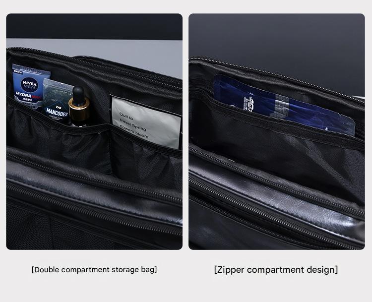 Large Capacity PU Leather Toiletry Bag - Multi-Compartment Dopp Kit & Cosmetic Organizer(black) V888-ELOSUNG37017