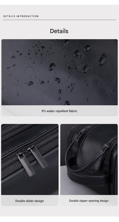 Large Capacity PU Leather Toiletry Bag - Multi-Compartment Dopp Kit & Cosmetic Organizer(black) V888-ELOSUNG37017