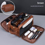 Large Capacity PU Leather Toiletry Bag - Multi-Compartment Dopp Kit & Cosmetic Organizer(Brown) V888-ELOSUNG37018