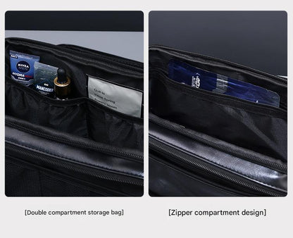 Large Capacity PU Leather Toiletry Bag - Multi-Compartment Dopp Kit & Cosmetic Organizer(Tan) V888-ELOSUNG37019