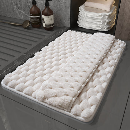 Luxury Plush Memory Foam Bath Mat with Foot Drying Panel - Super Absorbent & Non-Slip Bathroom Rug(Checkered V888-ELOSUNG37020