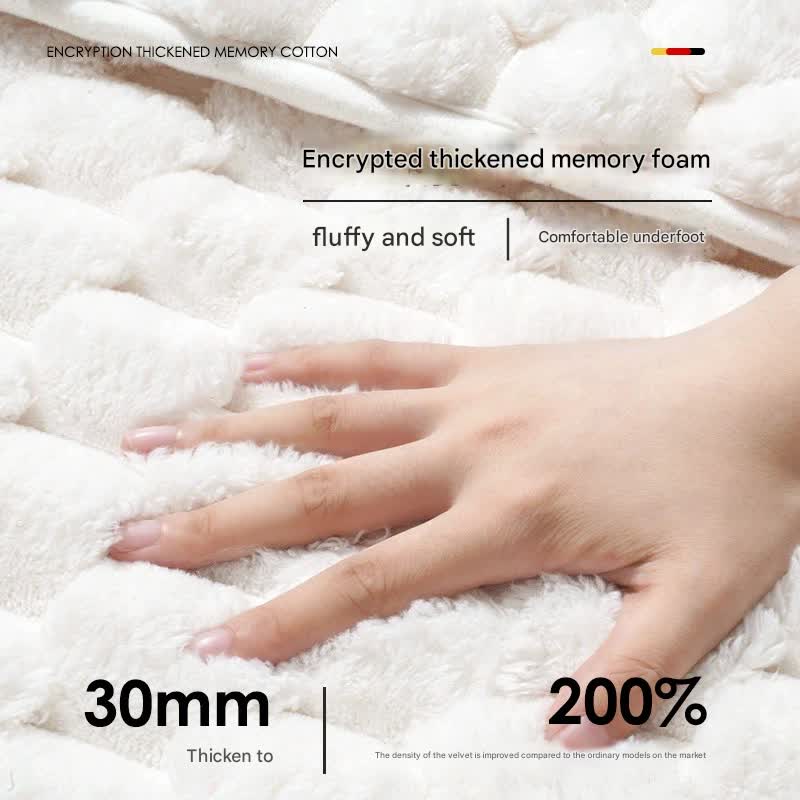 Luxury Plush Memory Foam Bath Mat with Foot Drying Panel - Super Absorbent & Non-Slip Bathroom Rug(Checkered V888-ELOSUNG37020