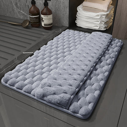 Luxury Plush Memory Foam Bath Mat with Foot Drying Panel - Super Absorbent & Non-Slip Bathroom Rug(Checkered V888-ELOSUNG37021