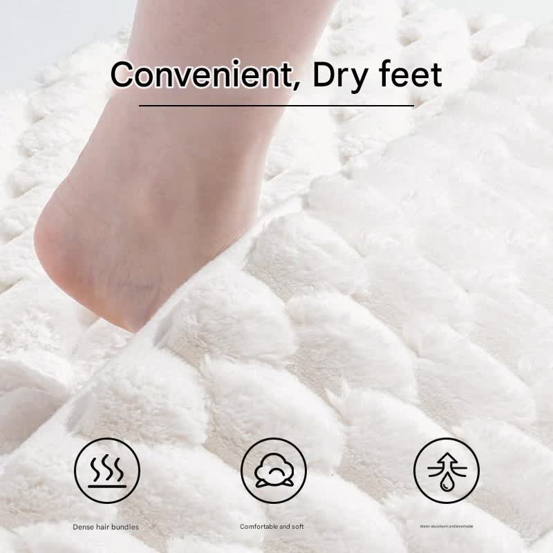 Luxury Plush Memory Foam Bath Mat with Foot Drying Panel - Super Absorbent & Non-Slip Bathroom Rug(Checkered V888-ELOSUNG37021