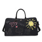 Large Capacity Canvas Travel Duffel Bag with Doodle Print - Weekend & Gym Tote(black) V888-ELOSUNG37027