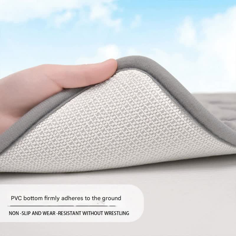 Plush Embossed Leaf Bath Mat - Ultra Soft, Absorbent & Non-Slip Bathroom Rug(Dark gray 50*80cm) V888-ELOSUNG37050