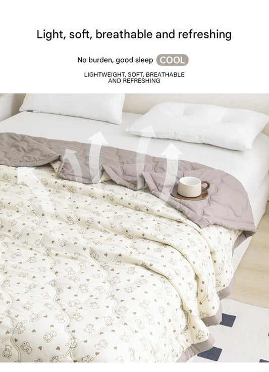 Lightweight Reversible Summer Quilt - Soft, Breathable & Machine Washable Comforter(150x200cm Bichon Frise) V888-ELOSUNG37052