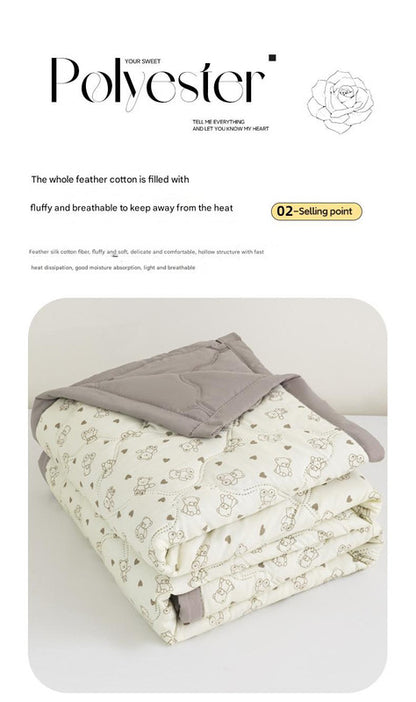 Lightweight Reversible Summer Quilt - Soft, Breathable & Machine Washable Comforter(150x200cm Bichon Frise) V888-ELOSUNG37052