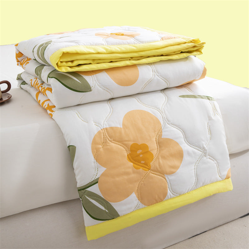 Lightweight Reversible Summer Quilt - Soft, Breathable & Machine Washable Comforter(150x200cm Fan Flower) V888-ELOSUNG37054