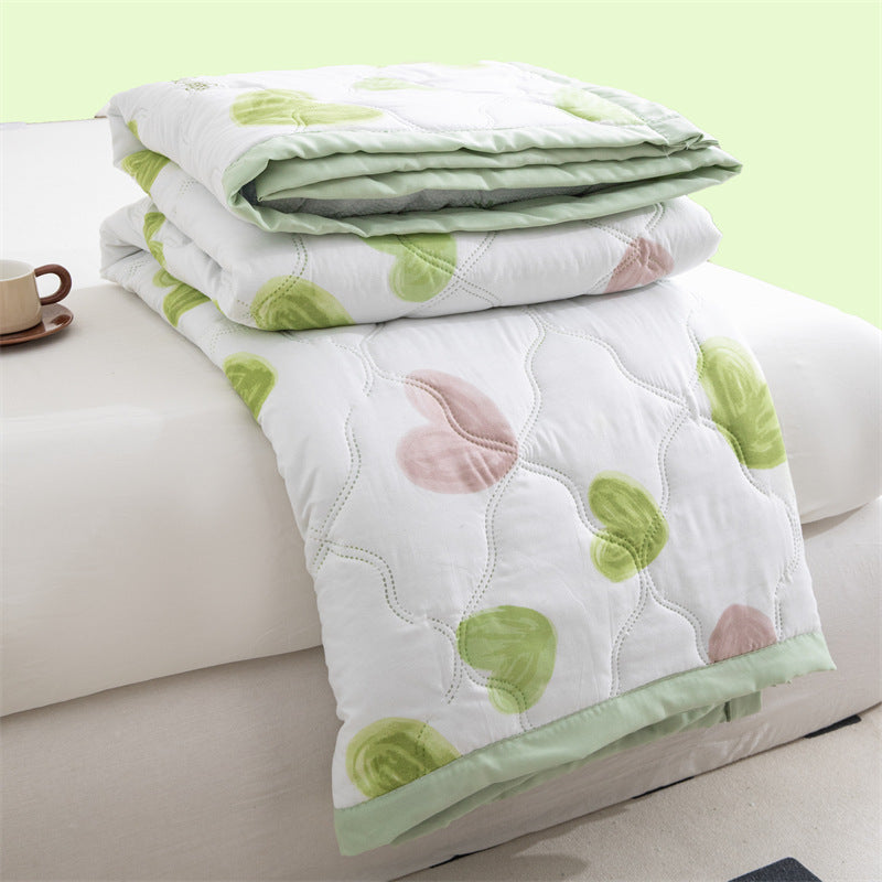 Lightweight Reversible Summer Quilt - Soft, Breathable & Machine Washable Comforter(150x200cm Full of Love) V888-ELOSUNG37056