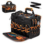 Heavy-Duty 17-Inch Tool Bag with 46 Pockets, Waterproof Base & Shoulder Strap(Black Orange) V888-ELOSUNG37057