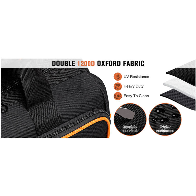 Heavy-Duty 17-Inch Tool Bag with 46 Pockets, Waterproof Base & Shoulder Strap(Black Orange) V888-ELOSUNG37057