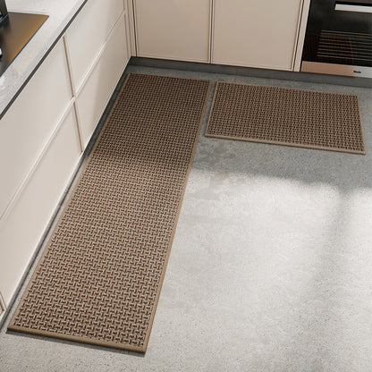 Absorbent & Dirt-Resistant Woven Kitchen Mat - Non-Slip Runner Rug for Home(Interlocking Brown) V888-ELOSUNG37065