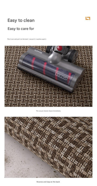 Absorbent & Dirt-Resistant Woven Kitchen Mat - Non-Slip Runner Rug for Home(Interlocking Brown) V888-ELOSUNG37065