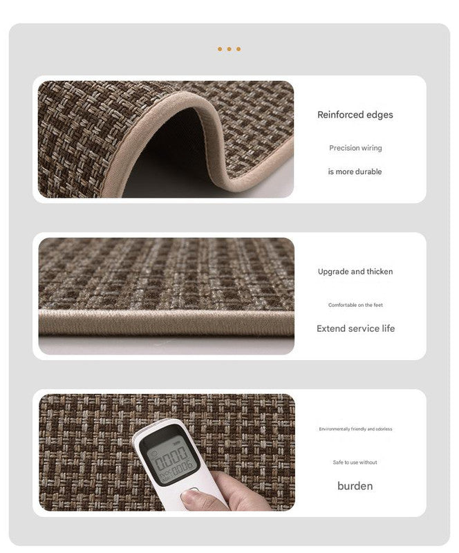 Absorbent & Dirt-Resistant Woven Kitchen Mat - Non-Slip Runner Rug for Home(Interlocking Brown) V888-ELOSUNG37065
