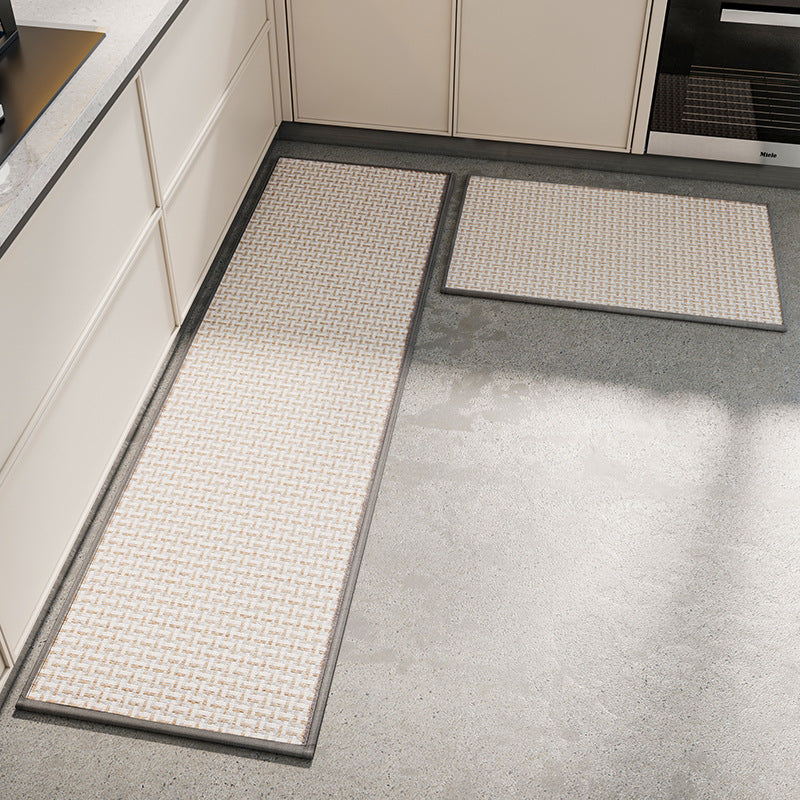 Absorbent & Dirt-Resistant Woven Kitchen Mat - Non-Slip Runner Rug for Home(Interlocking Gray) V888-ELOSUNG37066