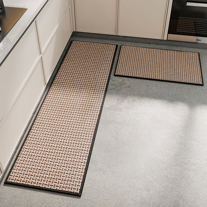 Absorbent & Dirt-Resistant Woven Kitchen Mat - Non-Slip Runner Rug for Home(Interlocking Black) V888-ELOSUNG37067
