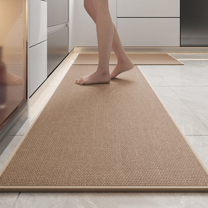 Absorbent & Dirt-Resistant Woven Kitchen Mat - Non-Slip Runner Rug for Home(Style Woven Brown) V888-ELOSUNG37068