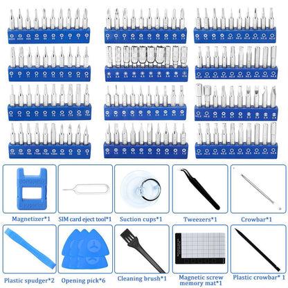 Professional 142-in-1 Precision Screwdriver Repair Tool Kit in Portable Oxford Bag(blue) V888-ELOSUNG37071