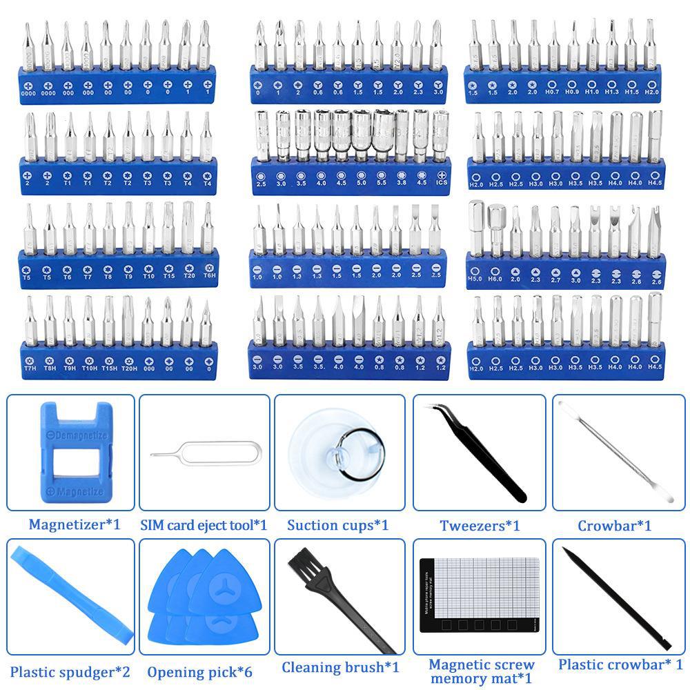 Professional 140-in-1 Precision Screwdriver Repair Tool Kit in Portable Oxford Bag(blue) V888-ELOSUNG37072