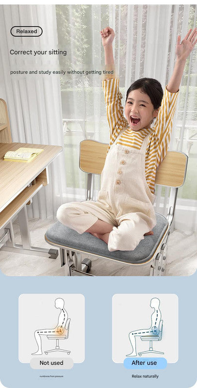 Memory Foam Student Seat Cushion - Pressure Relief, Non-Slip with Adjustable Straps for Healthy V888-ELOSUNG37073
