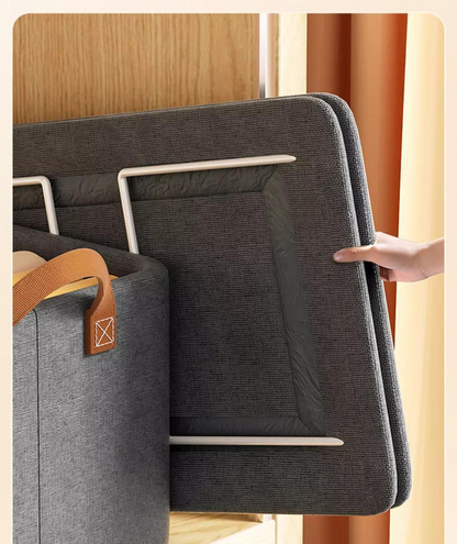 2pc Foldable Fabric Storage Bin with Steel Frame & Handles - 26L Stackable Closet Organizer(Green) V888-ELOSUNG37080