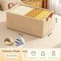 2pc Foldable Fabric Storage Bin with Steel Frame & Handles - 26L Stackable Closet Organizer(Khaki) V888-ELOSUNG37082