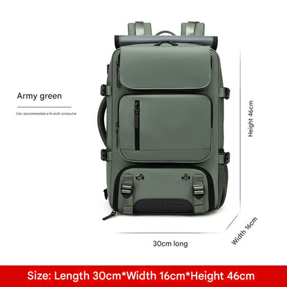 4-in-1 Convertible Travel Backpack & Briefcase - Large Capacity, 16" Laptop Compartment, USB Port(Army Green) V888-ELOSUNG37083