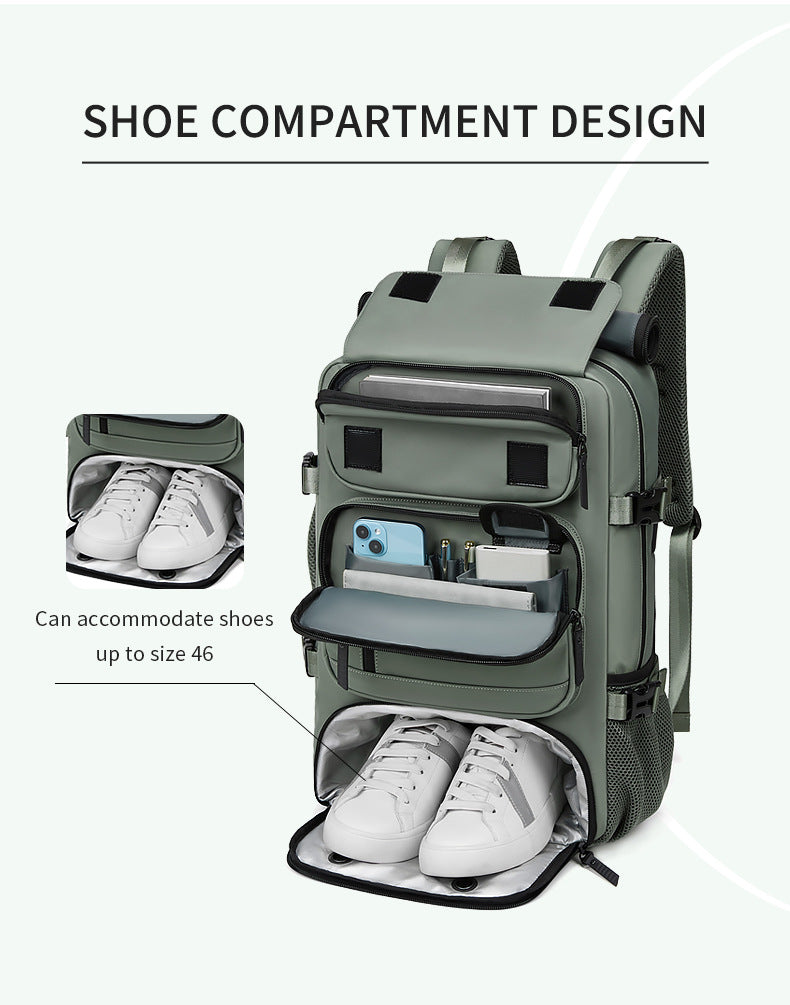 4-in-1 Convertible Travel Backpack & Briefcase - Large Capacity, 16" Laptop Compartment, USB Port(Green) V888-ELOSUNG37084
