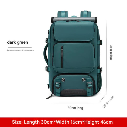 4-in-1 Convertible Travel Backpack & Briefcase - Large Capacity, 16" Laptop Compartment, USB Port(Dark Green) V888-ELOSUNG37085