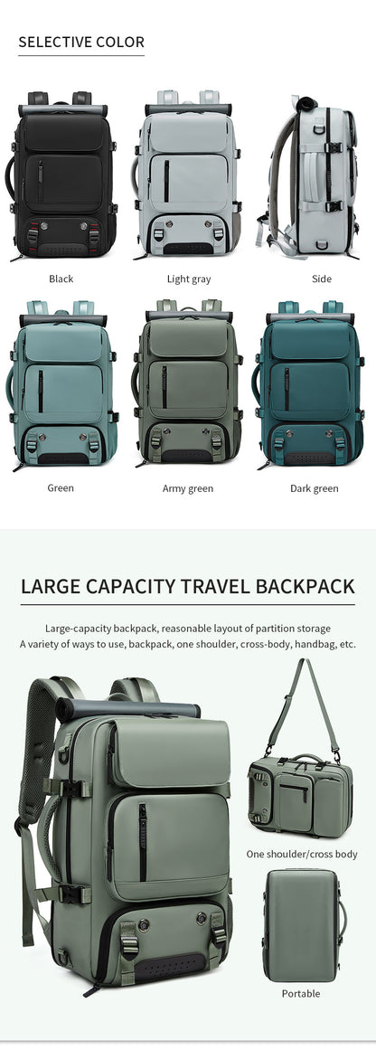 4-in-1 Convertible Travel Backpack & Briefcase - Large Capacity, 16" Laptop Compartment, USB Port(Dark Green) V888-ELOSUNG37085