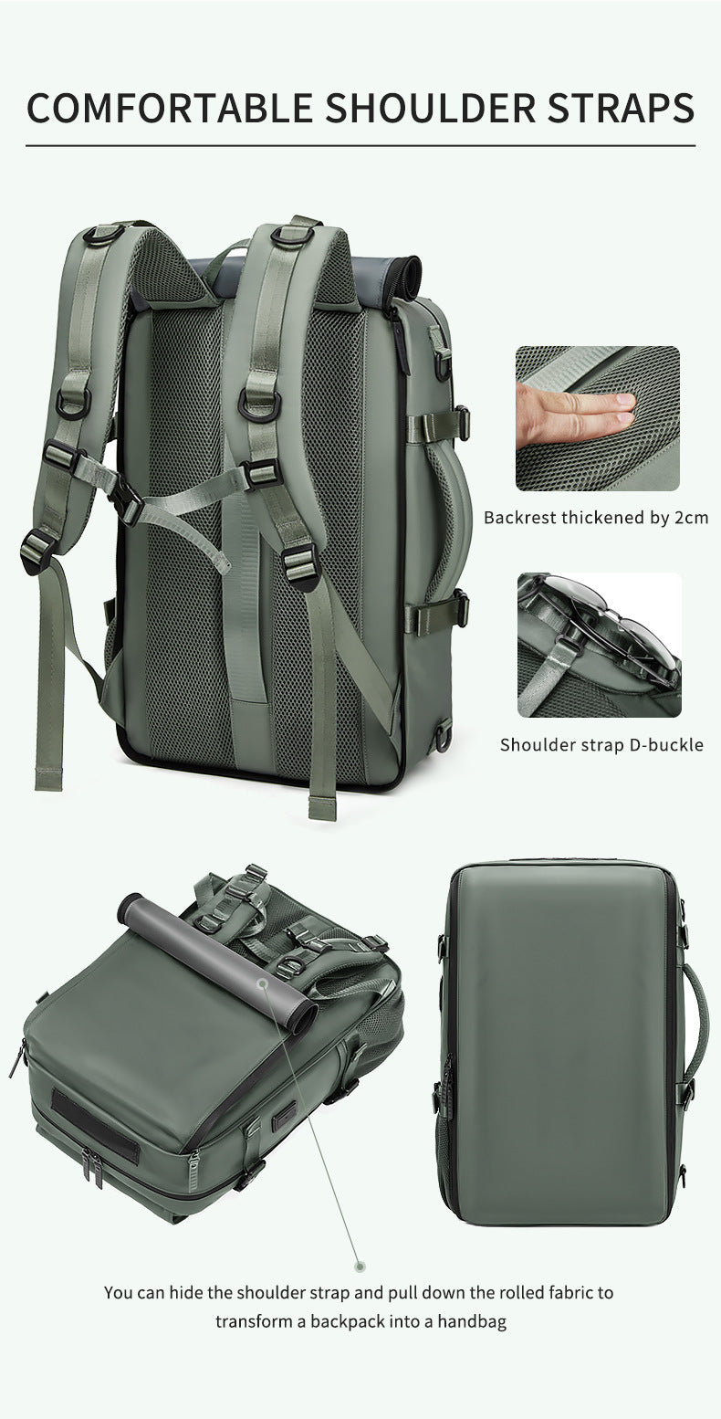 4-in-1 Convertible Travel Backpack & Briefcase - Large Capacity, 16" Laptop Compartment, USB Port(Dark Green) V888-ELOSUNG37085