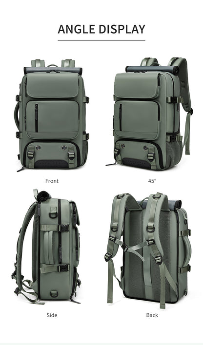 4-in-1 Convertible Travel Backpack & Briefcase - Large Capacity, 16" Laptop Compartment, USB Port(Dark Green) V888-ELOSUNG37085