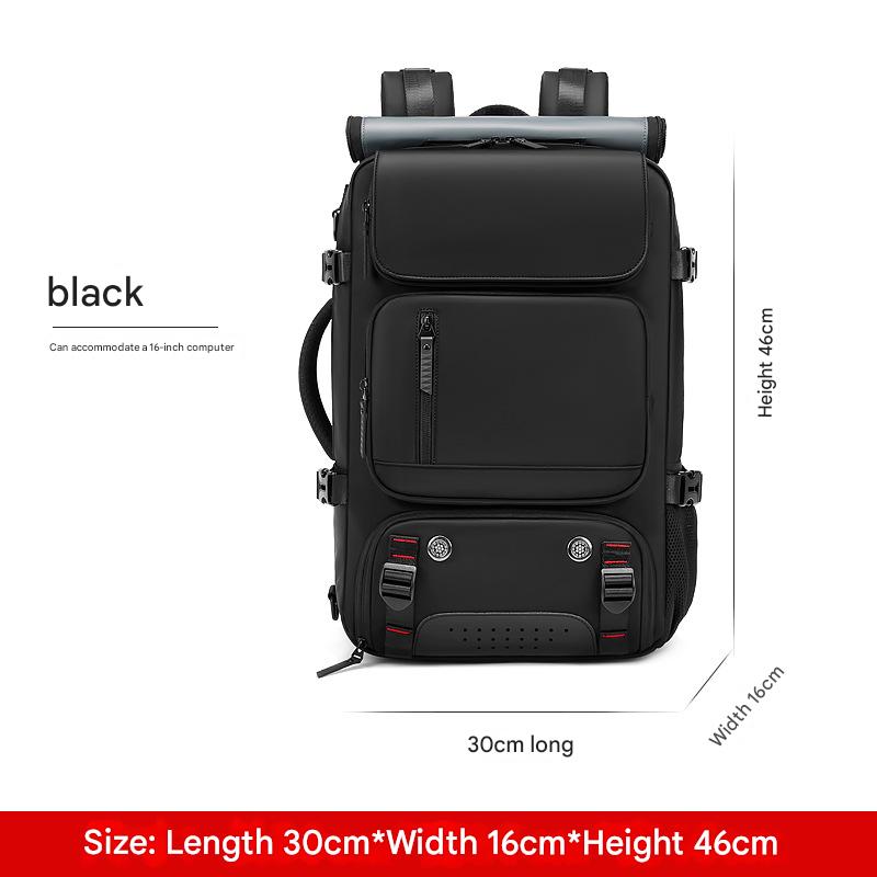 4-in-1 Convertible Travel Backpack & Briefcase - Large Capacity, 16" Laptop Compartment, USB Port(Black) V888-ELOSUNG37086
