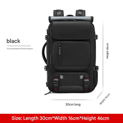 4-in-1 Convertible Travel Backpack & Briefcase - Large Capacity, 16" Laptop Compartment, USB Port(Black) V888-ELOSUNG37086