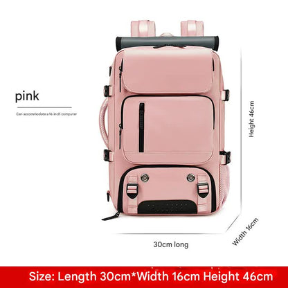4-in-1 Convertible Travel Backpack & Briefcase - Large Capacity, 16" Laptop Compartment, USB Port(Pink) V888-ELOSUNG37087